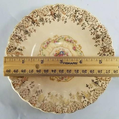 Trojan By Sebring USA Toledo Delight warranted 22K Gold accent 5 Saucers plates