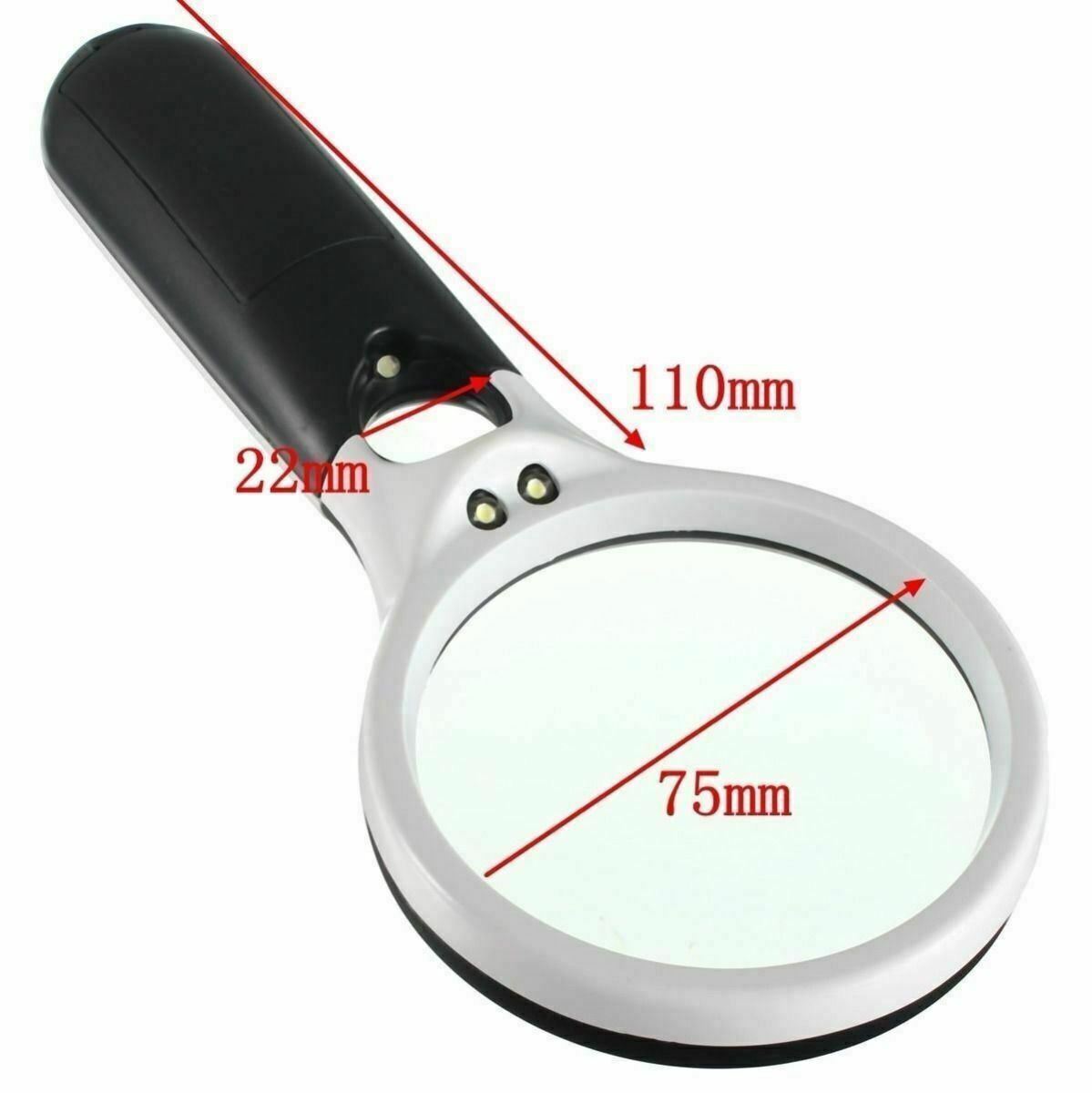 3 LED Light 45X Handheld Magnifier Reading Magnifying Glass Lens Jewelry Loupe eBay