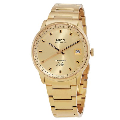 Часы Mido Commander Lady с автоматическим циферблатом цвета шампанского M021.207.33.021.00