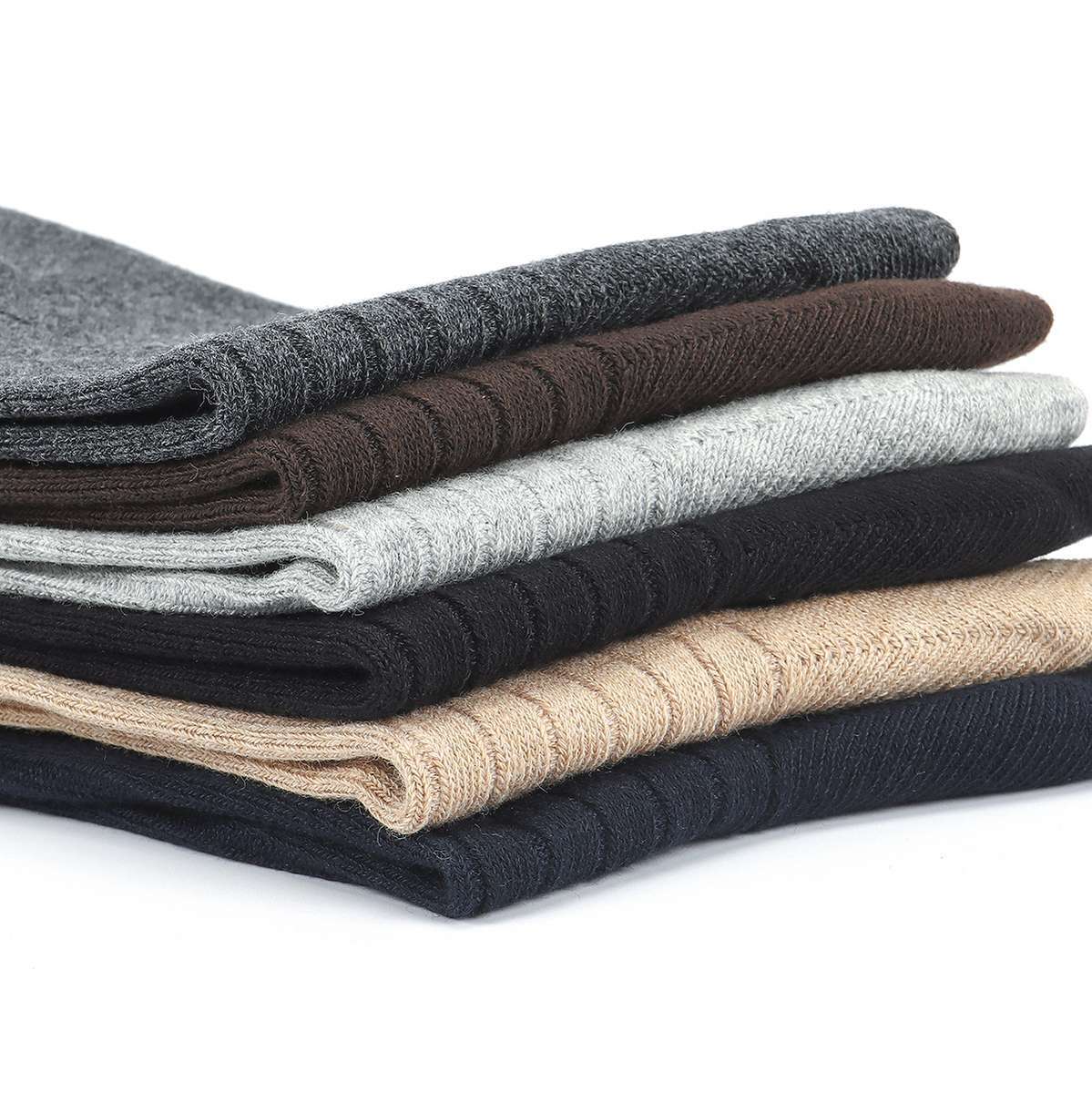 Men Multi Tube Socks Over The Calf Sports Casual Ribbed Cotton Socks Big & Tall