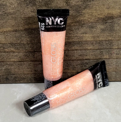 Set of 2 NYC Kiss Gloss ~ Sugar Hill Shimmer # 529 ~ full size, sealed