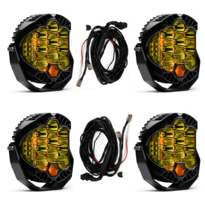 Baja Designs  4x LP9 Pro  Amber LED Driving/Combo Lights, 2x Upfitter Harnesses