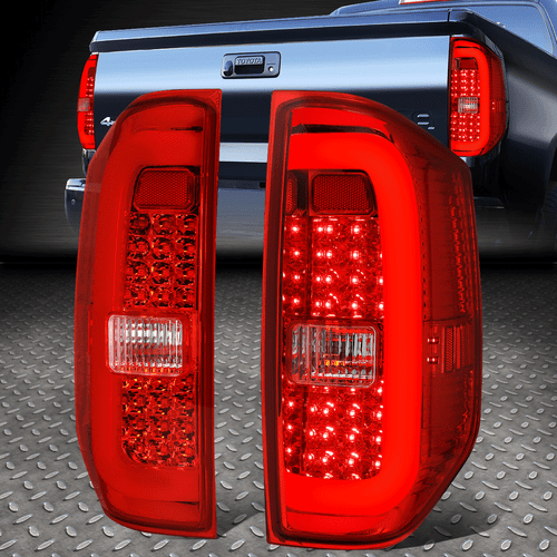 [3D LED C-TUBE BAR] ДЛЯ 14-18 TOYOTA TUNDRA КРАСНЫЙ КОРПУС ЗАДНИХ ФОНАРОВ ТОРМОЗНЫХ ЛАМП