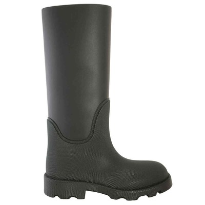 Pre-owned Burberry Rubber Marsh Calf-length Rain Boots In Check Description