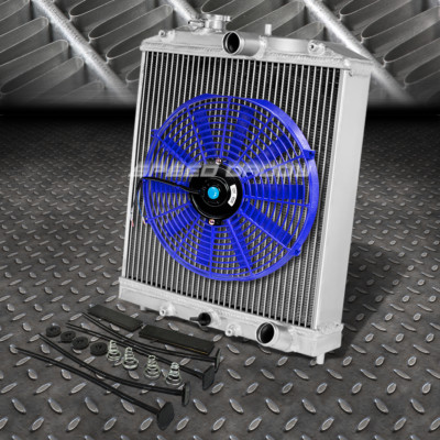 3-РЯДНЫЙ АЛЮМИНИЕВЫЙ РАДИАТОР + 1X 12 ВЕНТИЛЯТОРОВ СИНЕГО ЦВЕТА ДЛЯ 92-00 EJ / EK / DEL SOL EG/INTEGRA DB DC