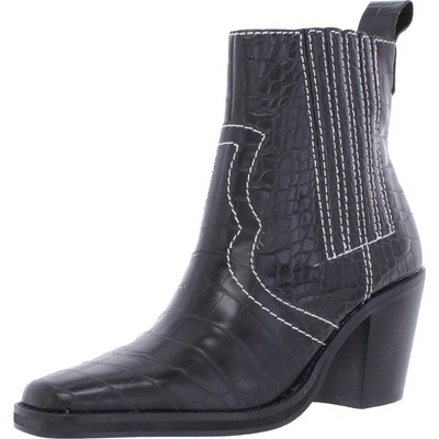 

Женские черные ботильоны Steve Madden Geniva, черные, 6, средние (B,M), BHFO 9741, Black crocodile, Geniva