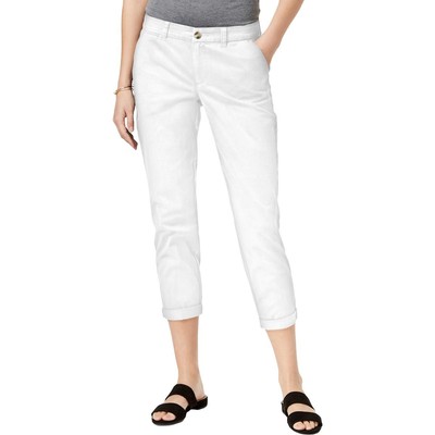 Maison Jules Womens Lou Lou White Mid Rise Cuffed Slim Ankle Pants 2 BHFO 1283