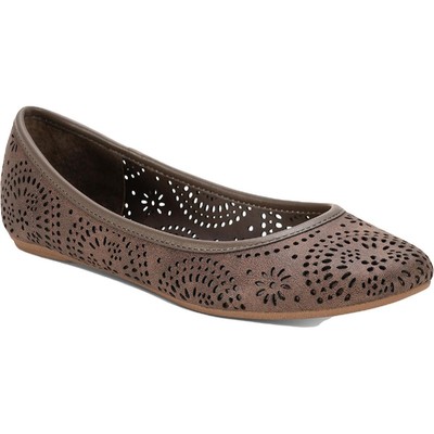 

Sun + Stone Womens Sophia Perforated Slip On Flat Toe BHFO 7327 с круглым носком, Taupe, Sophia