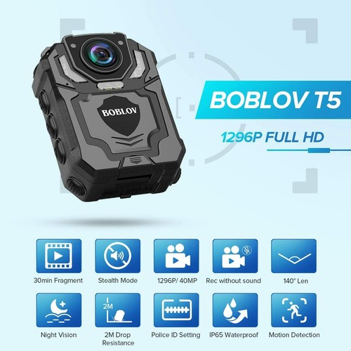 📸 BOBLOV HD 1296P Police Camcorder Body Camera with Audio vedio Recording 128GB