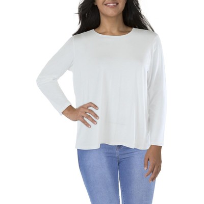 

Женская белая футболка с круглым вырезом Eileen Fisher, пуловер, рубашка плюс  BHFO 3131, Белый