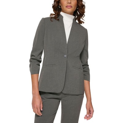 Calvin Klein Womens Gray Suit Separate One-Button Blazer Jacket 10 BHFO 3903