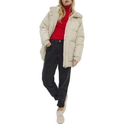 

Vero Moda Milla Женское зимнее стеганое пальто-пуховик с прикрепленным капюшоном, Oatmeal, Milla
