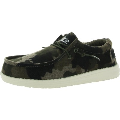 

Hey Dude Boys Wally Slip On Flat Дышащая повседневная обувь Обувь BHFO 2725, Camo, Wally