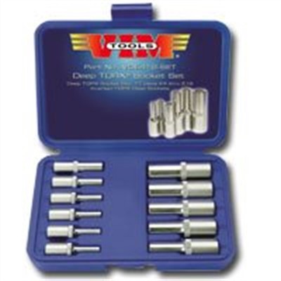  VDE418 VIM TOOLS Deep Torx Socket Set E4-E18 11 Pc Set