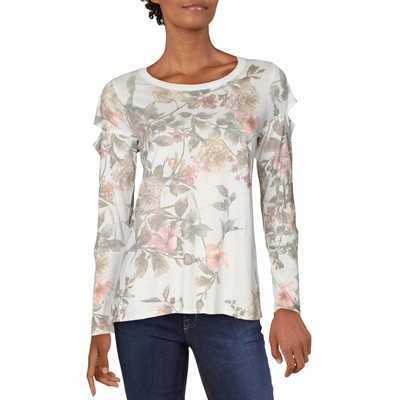 

Женская белая футболка Chaser с длинными рукавами и вырезом  BHFO 8283, Floral vintage