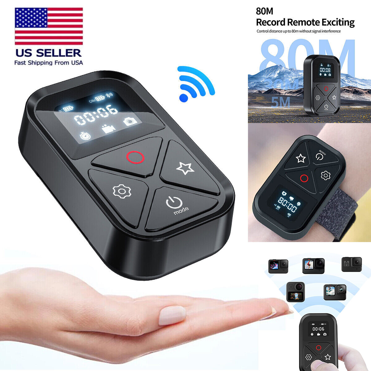Control For Gopro 12/11/10/9/8/max Wifi Camera Controller
