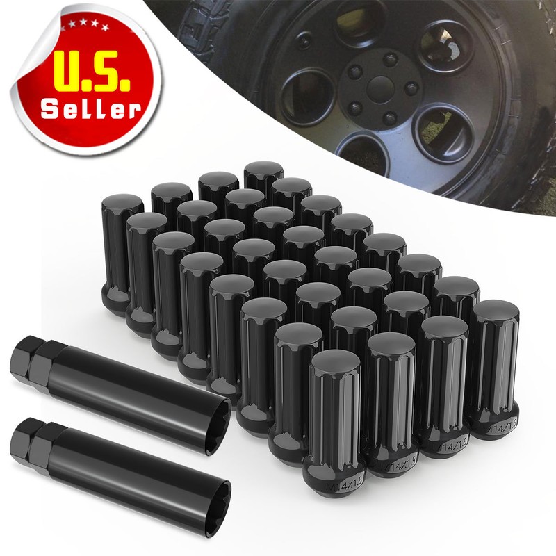 32pc For 20042015 Chevy Silverado 1500 2500 Black 14x1.5 Spline Lug