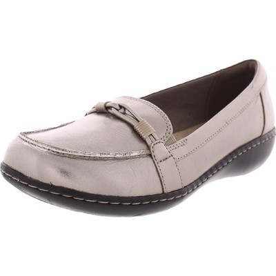 Женские серебряные лоферы на плоской подошве Clarks Ashland Ballot, ширина 8 (C,D,W) BHFO 9726