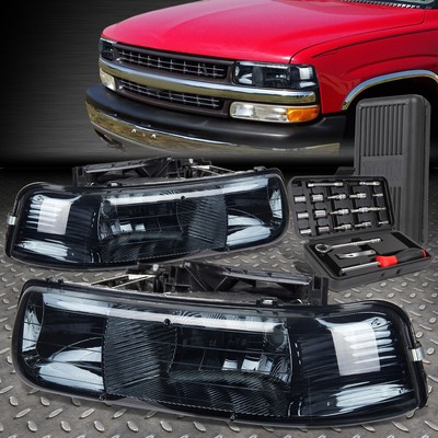 ДЛЯ 99-02 CHEVY SILVERADO SUBURBAN 1500 2500 ФАРЫ С ДЫМЧАТЫМ КОРПУСОМ + НАБОР ИНСТРУМЕНТОВ