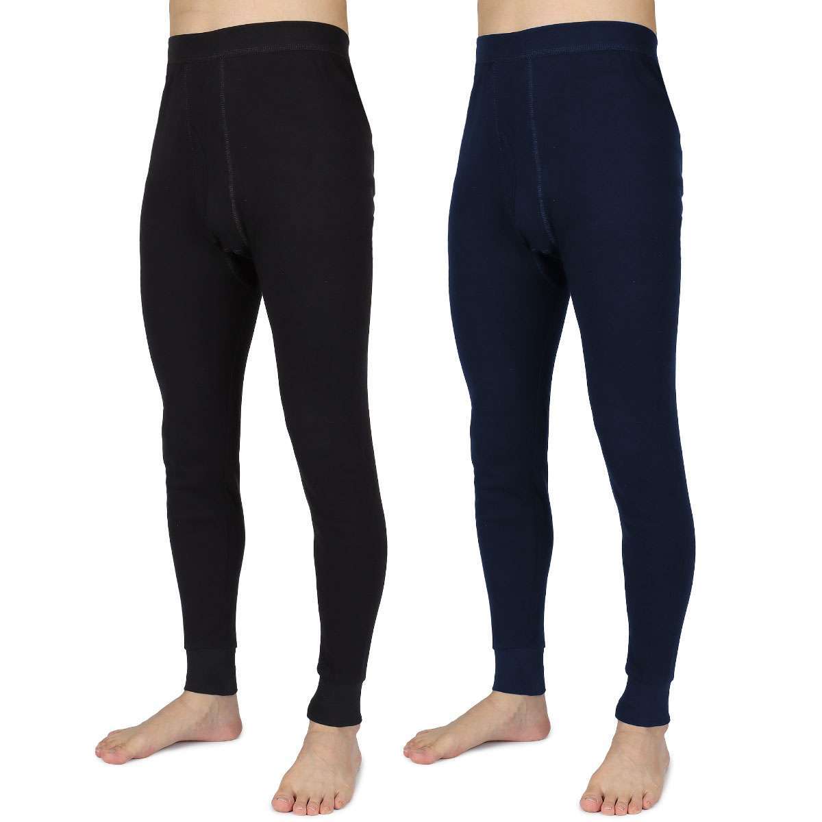 Men Winter Pants 100% Cotton Fleece Lined Thermal Long Johns Bottom Underwear