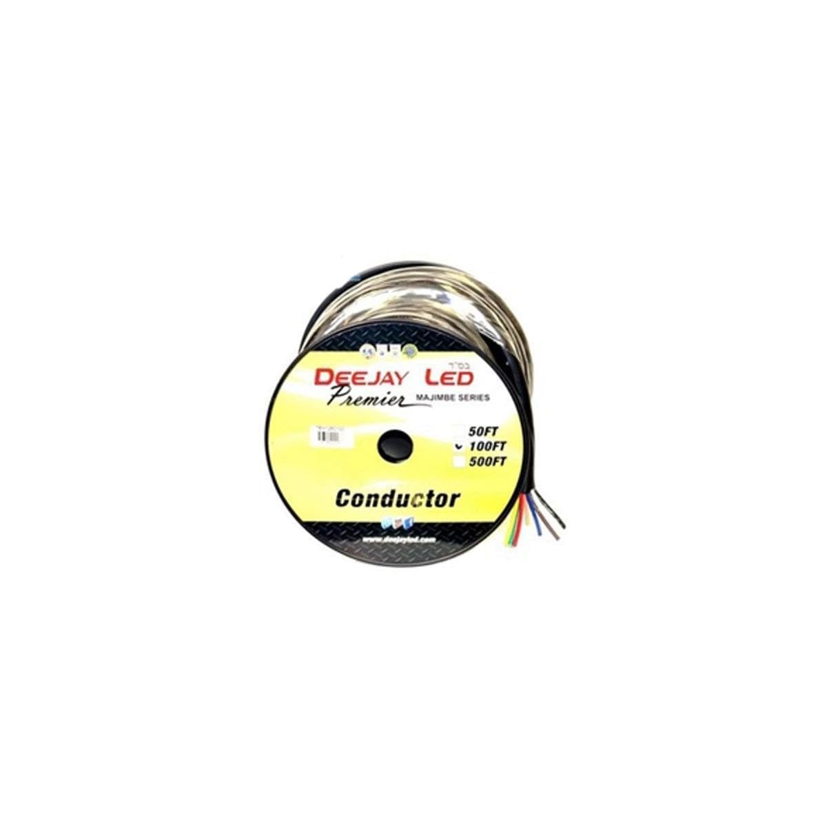 Deejay LED 100' 8-Conductor 12 Gauge Stranded Cable with Single Black Jacket for