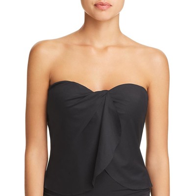 Женский черный купальник-танкини с рюшами-бандо Vince Camuto, M BHFO 4503