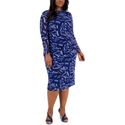 Женское вечернее платье-футляр миди с принтом Kasper Womens Plus BHFO 1752