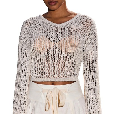 

Женский вязаный пуловер с капюшоном Cult Gaia, бежевый свитер,  BHFO 2406, Off white