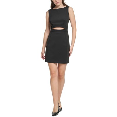 Женское черное мини-платье-футляр Calvin Klein с вырезом для вечеринок 14 BHFO 5740