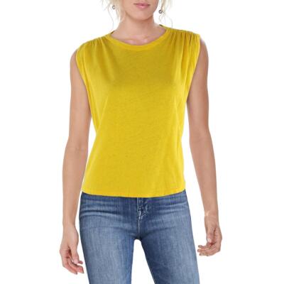 Mother Womens The Shear Strength Yellow Linen Blend Tank Top Shirt S BHFO 0795