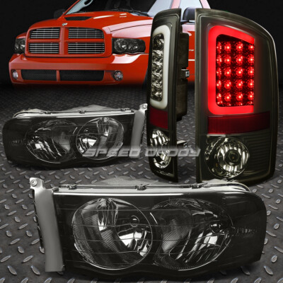 ДЫМЧАТАЯ ФАРА + ПРОЗРАЧНЫЙ УГОЛ + ДЫМЧАТЫЙ ХРОМИРОВАННЫЙ 3D СВЕТОДИОДНЫЙ ЗАДНИЙ СТОП-СИГНАЛ ДЛЯ 02-05 RAM