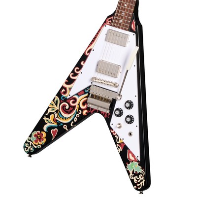 Epiphone Inspired by Gibson Custom Jimi Hendrix ''Love Drops'' Flying V Ebony Jimi