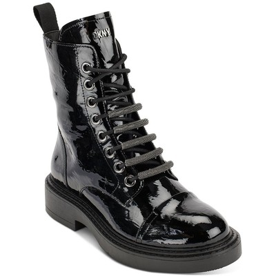 Женские ботинки DKNY Malaya Black в армейском стиле на шнуровке, 5 средних размеров (B,M) BHFO 9291