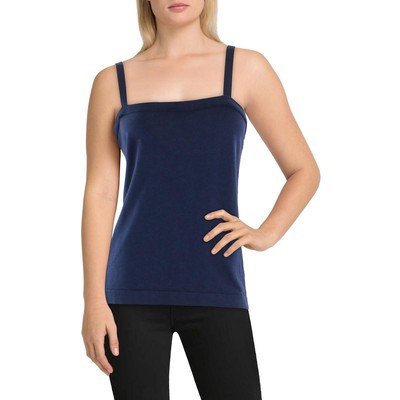 Anne Klein Womens Navy Square Neck Knit Shirt Tank Top Sweater Cami XL BHFO 5834