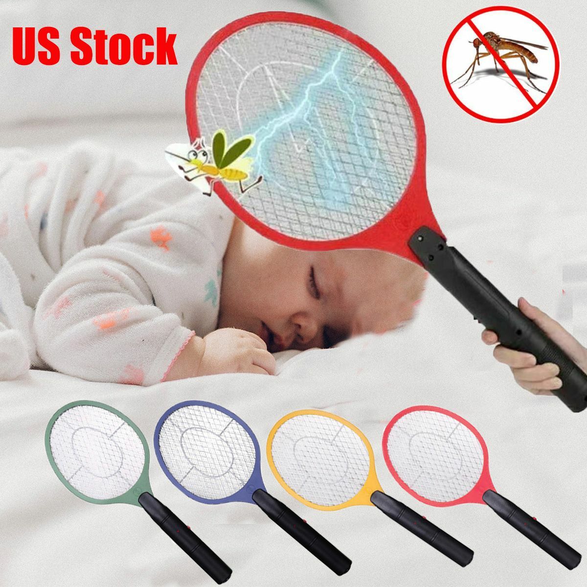 Bug Zapper Racket Electric Mosquito Fly Swatter Killer Insec