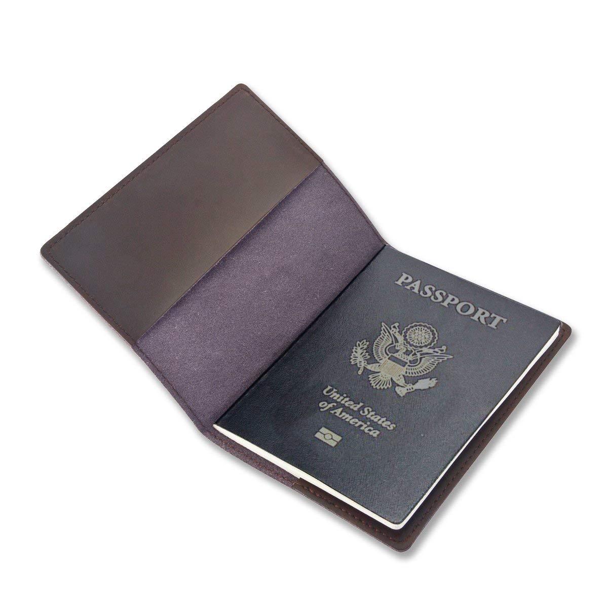 Genuine Leather Passport Cover Holder For Men & Women Java