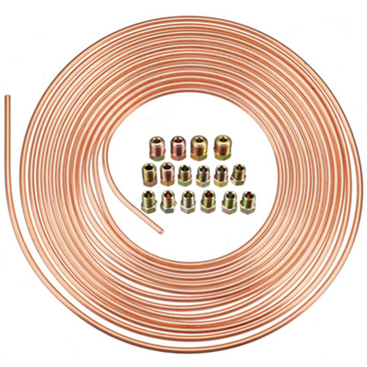 3/16in OD Copper-Nickel Brake Line Car Tubing Kit 25 Ft Coil Roll Tube Hose Line