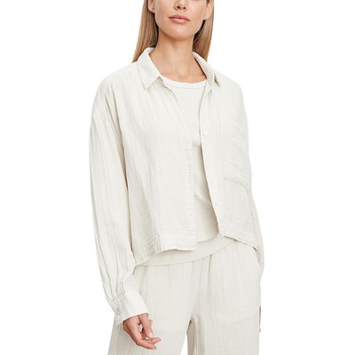 БАРХАТНАЯ женская офисная рубашка на пуговицах цвета слоновой кости ОТ GRAHAM & SPENCER, L BHFO 2393