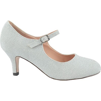 

Женские туфли Chase - Chloe Kona 2 Silver Mary Jane на каблуке 8 Medium (B,M) BHFO 2994, Silver glitter, Kona 2