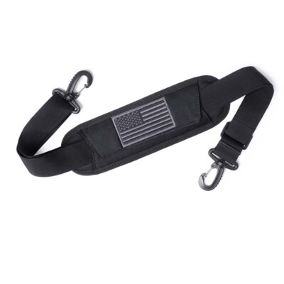 Black Adjustable Shoulder Strap Replacement with Thick Soft Pad Width 1.5in
