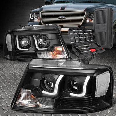 ДЛЯ 04-08 FORD F150/MARK LT ЧЕРНЫЕ ПРОЗРАЧНЫЕ СВЕТОДИОДНЫЕ ФАРЫ DR LPROJECTOR+ НАБОР ИНСТРУМЕНТОВ