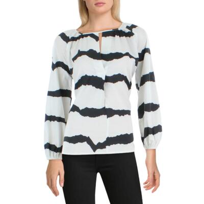 

Женская блузка Insight цвета слоновой кости с вырезом и принтом  BHFO 0684, Black/white
