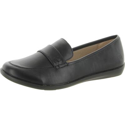 LifeStride Womens Nico Black Faux Leather Wedge Loafers 6 Wide (C,D,W) BHFO 2518