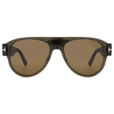 Pre-owned Tom Ford Lyle Brown Pilot Unisex Sunglasses Ft1074 51j 58 Ft1074 51j 58