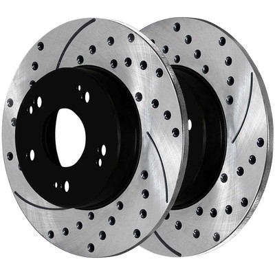 Front & Rear Drilled Brake Rotors Black & Pads for Acura CSX Honda Civic 5-Lugs