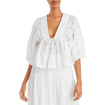 

Женская укороченная рубашка French Connection Abana Biton из органического хлопка BHFO 4266, Linen white