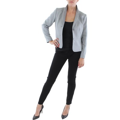 Женский серый тканый приталенный блейзер на двух пуговицах Le Suit Petites 2P BHFO 6714
