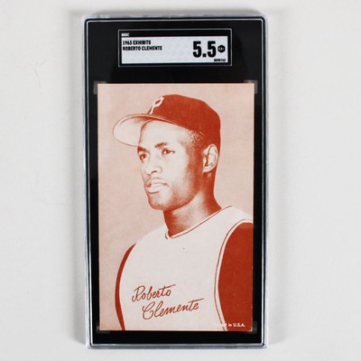 1963 Exhibits Roberto Clemente Pirates HOF Stat Back SGC 5.5 EX+