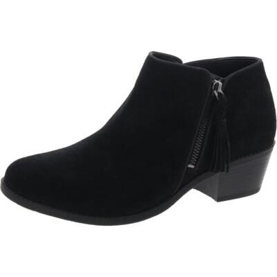 Vionic Womens Shyanne Black Suede Ankle Booties Shoes 8.5 Wide (C,D,W) BHFO 7156