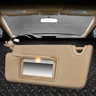 ДЛЯ 08-12 HONDA ACCORD OE STYLE ЛЕВЫЙ БОКОВОЙ СОЛНЦЕЗАЩИТНЫЙ КОЗЫРЕК С КОЗЫРЬКОМ СВЕТЛО-КОРИЧНЕВОГО ЦВЕТА